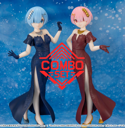 Figurine Ram & Rem Glitter & Glamours Re:Zero Starting Life in Another World Combo Set