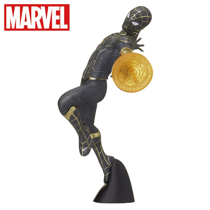 Figurine Spiderman Noir & Or avec Toile Luminasta Marvel