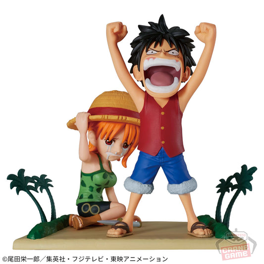 Figurine One Piece WCF Log Stories Luffy & Nami Le Chapeau