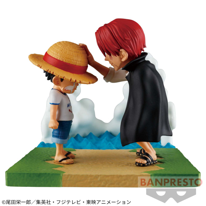 Figurine One Piece WCF Log Stories Luffy & Shanks Le Chapeau