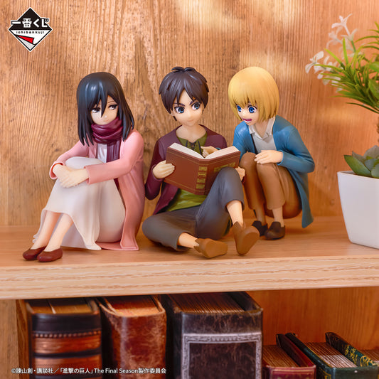 Figurine Eren & Mikasa & Armin (A) Ichiban Kuji Attack on Titan Rumbling