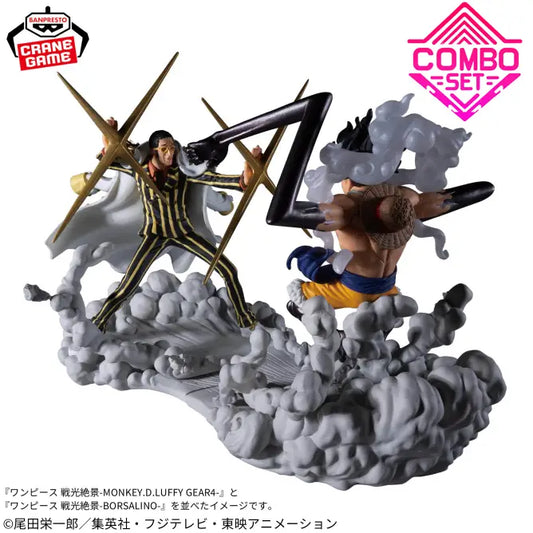 Figurine Monkey D. Luffy VS Kizaru Borsalino Spectacular Battle Scenery One Piece Combo Set