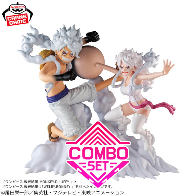 Figurine Monkey D. Luffy VS Jewelry Bonney Spectacular Battle Scenery One Piece Combo Set