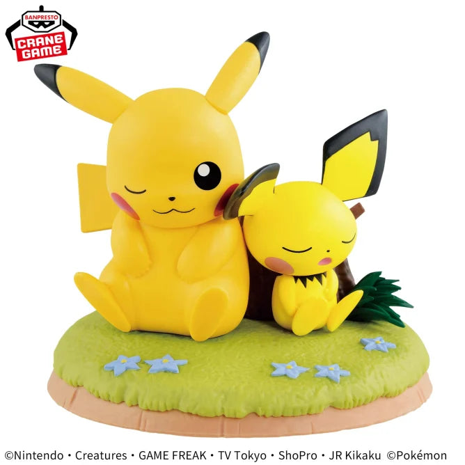Figurine Pikachu & Pichu Relaxing Time Pokemon