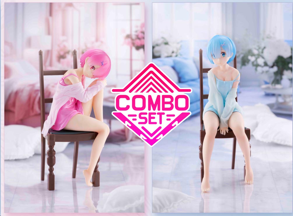 Figurine Rem & Ram Casual Clothes Ver. Relax Time Re:Zero Starting Life in Another World Combo Set
