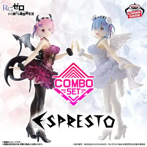 Figurine Ram & Rem Clear & Dressy Ver. Espresto Re:Zero - Starting Life in Another World Combo Set