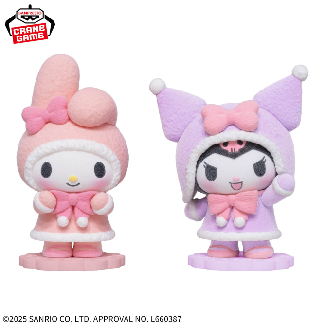 Figurine Kuromi & Melody Winter Ver. Fluffy Puffy Hello Kitty Au Choix