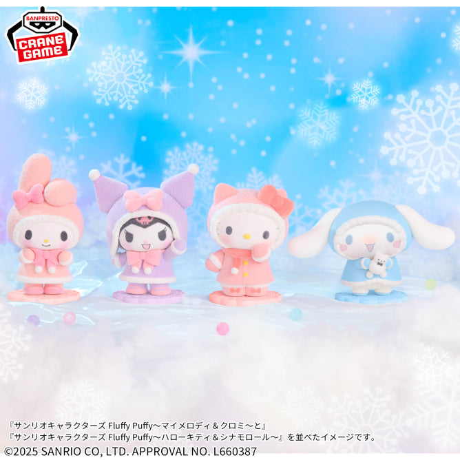 Figurine Kuromi & Melody Winter Ver. Fluffy Puffy Hello Kitty Au Choix