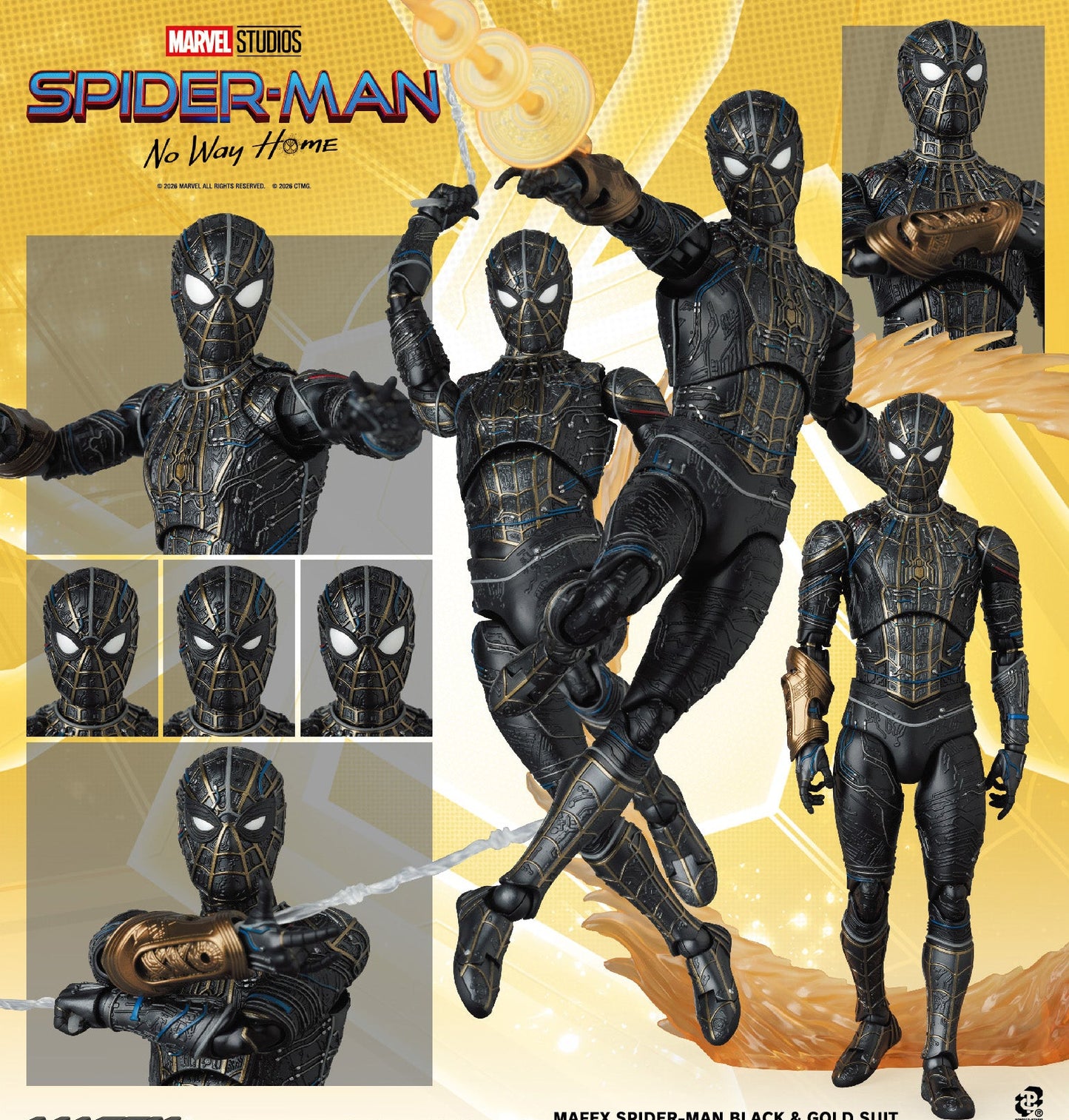 Figurine Spider-Man Black & Gold Suit Ver. Mafex Spiderman
