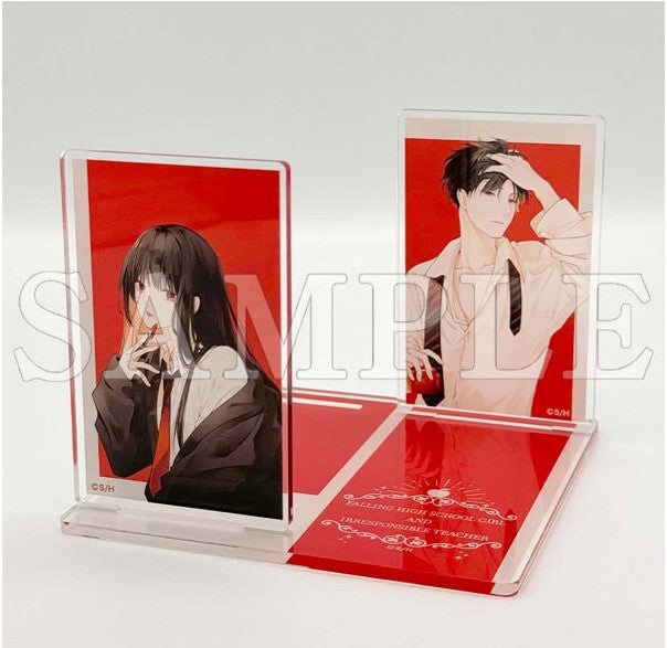 Acrylique Coaster Falling High School Girl and Irresponsible Teacher D Ver.