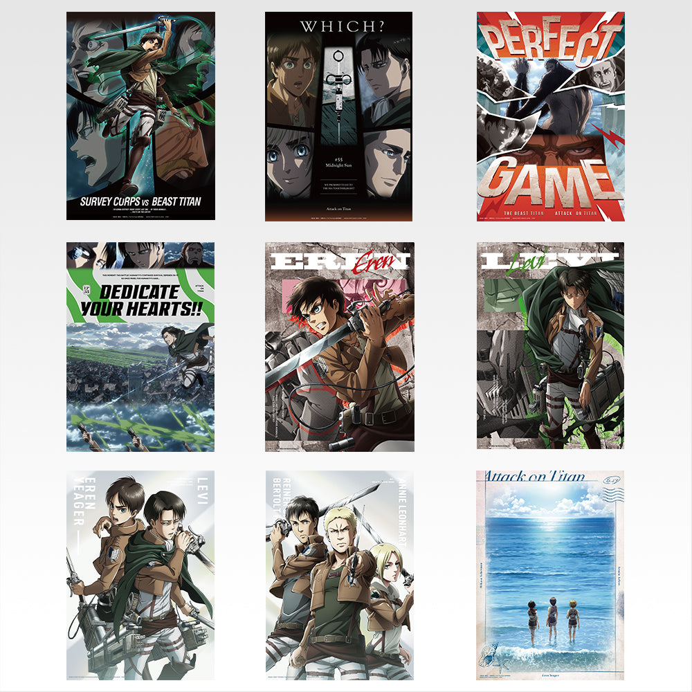 Clear Poster Attack on Titan (F) Ichiban Kuji Attack on Titan I'm Taking Down the Beast Titan Set Complet
