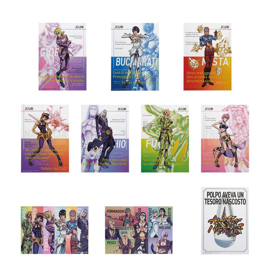 Poster Jojo's Bizarre Adventure (L) Ichiban Kuji Jojo's Bizarre Adventure Golden Wind Set Complet