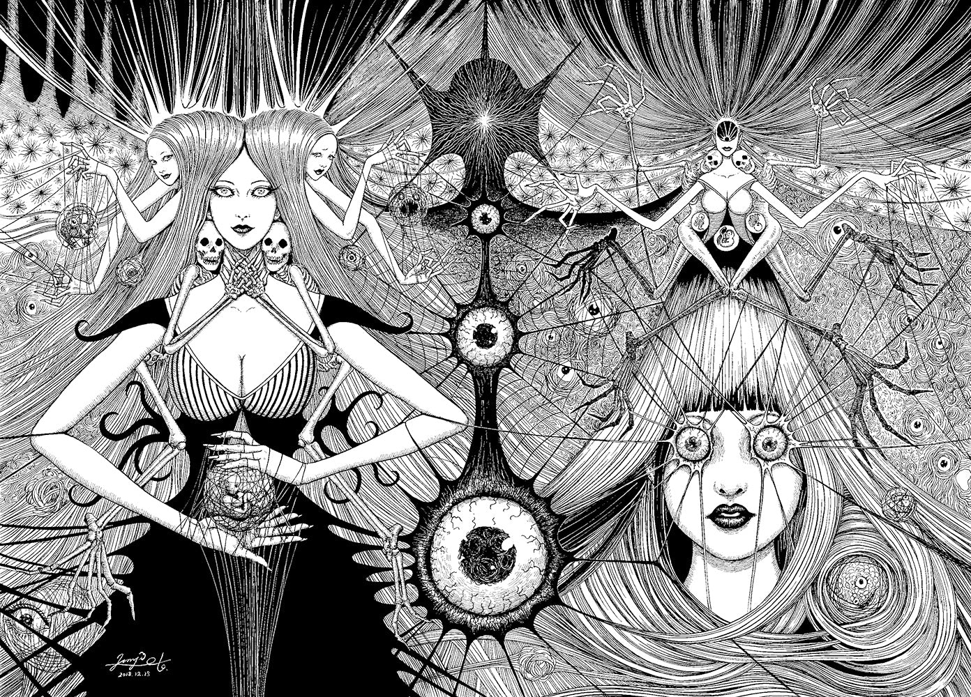 Reprographie Signee Radial Reincarnation Junji Ito Limitee 100 Exemplaires