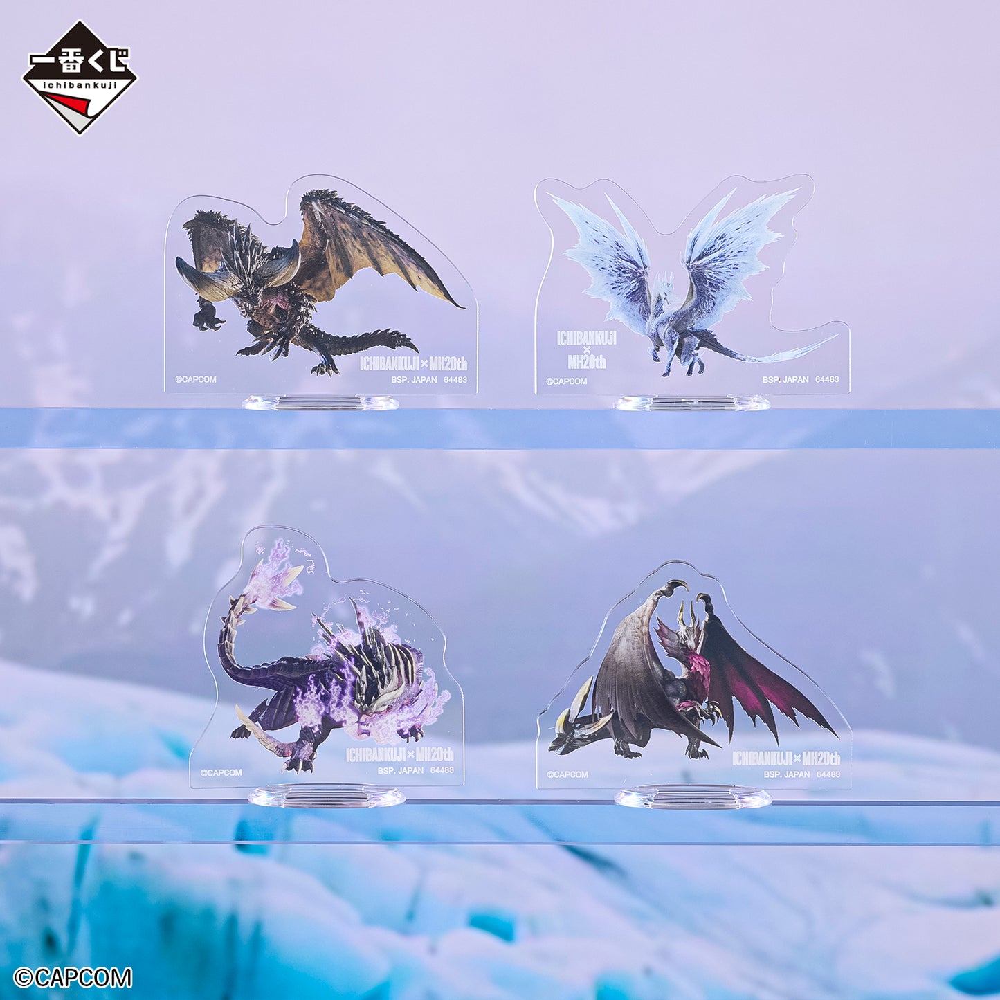 Acrylique Stand Monster Hunter (G) Ichiban Kuji Monster Hunter 20th Anniversary Set Complet